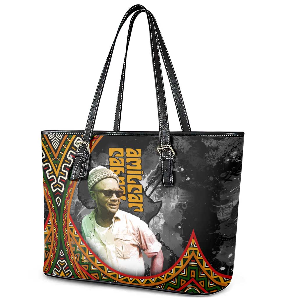 Amilcar Cabral Leather Tote Bag African Map with Chains Freedom Theme Revolutionary Liberation Tribute - Wonder Print Shop