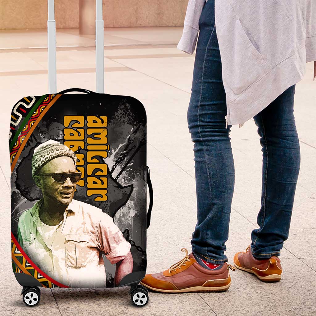 Amilcar Cabral Luggage Cover African Map with Chains Freedom Theme Revolutionary Liberation Tribute - Wonder Print Shop