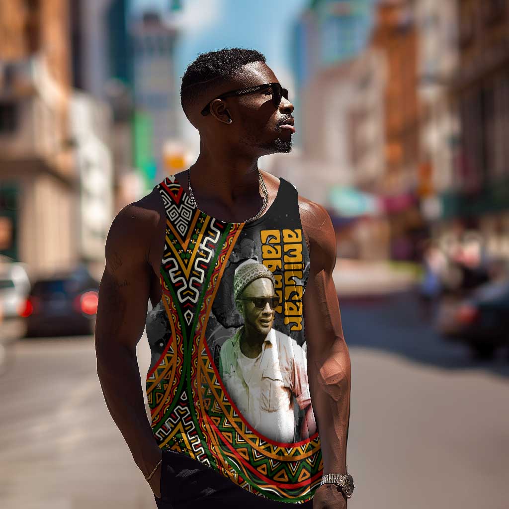 Amilcar Cabral Men Tank Top African Map with Chains Freedom Theme Revolutionary Liberation Tribute - Wonder Print Shop