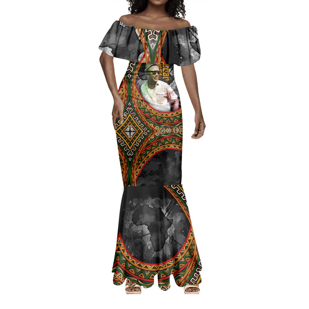 Amilcar Cabral Mermaid Dress African Map with Chains Freedom Theme Revolutionary Liberation Tribute - Wonder Print Shop