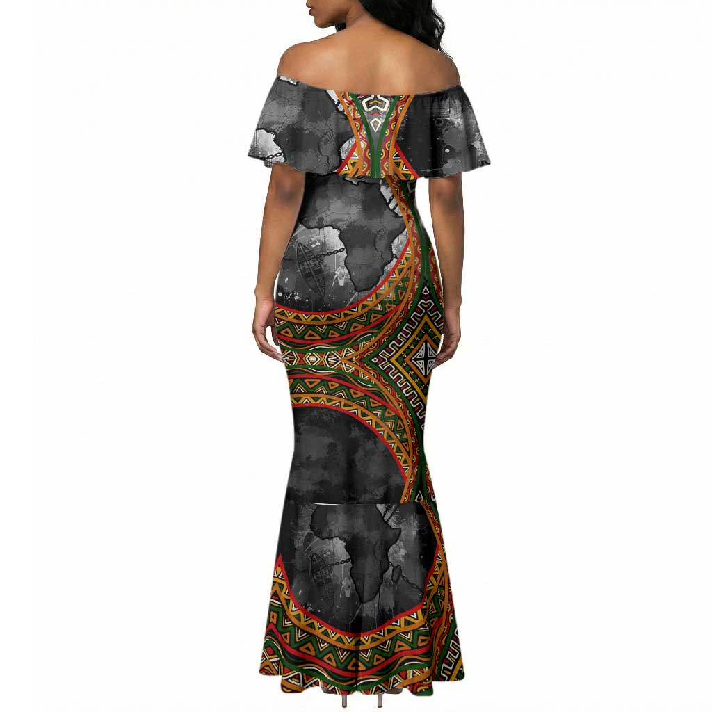 Amilcar Cabral Mermaid Dress African Map with Chains Freedom Theme Revolutionary Liberation Tribute - Wonder Print Shop