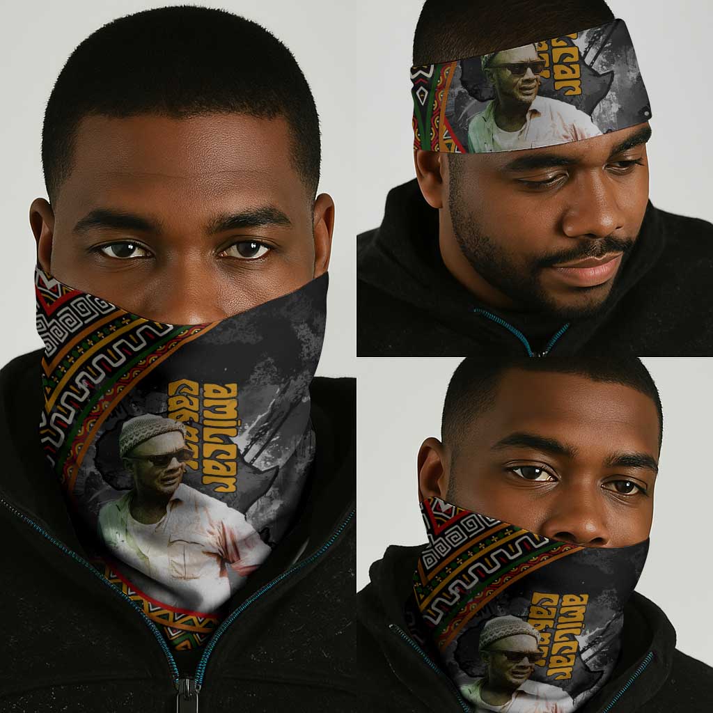 Amilcar Cabral Neck Gaiter African Map with Chains Freedom Theme Revolutionary Liberation Tribute - Wonder Print Shop