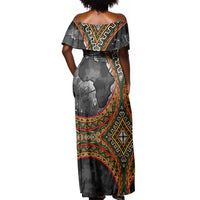 Amilcar Cabral Off Shoulder Maxi Dress African Map with Chains Freedom Theme Revolutionary Liberation Tribute - Wonder Print Shop