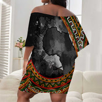 Amilcar Cabral Off Shoulder Short Dress African Map with Chains Freedom Theme Revolutionary Liberation Tribute - Wonder Print Shop