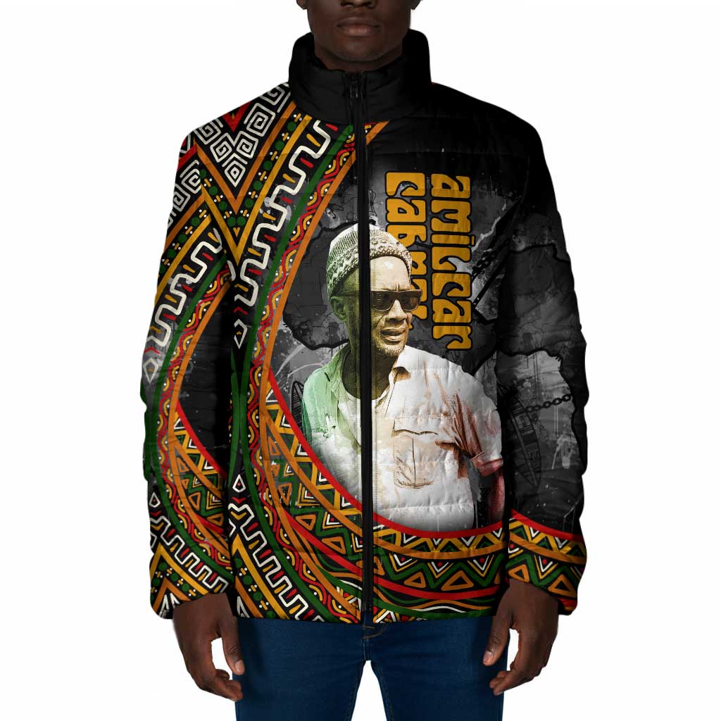 Amilcar Cabral Padded Jacket African Map with Chains Freedom Theme Revolutionary Liberation Tribute - Wonder Print Shop