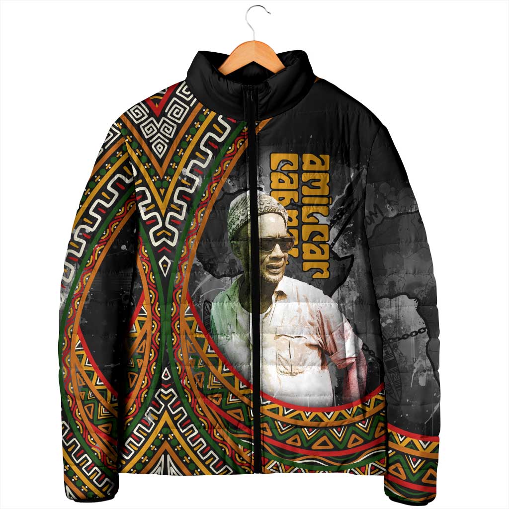 Amilcar Cabral Padded Jacket African Map with Chains Freedom Theme Revolutionary Liberation Tribute - Wonder Print Shop
