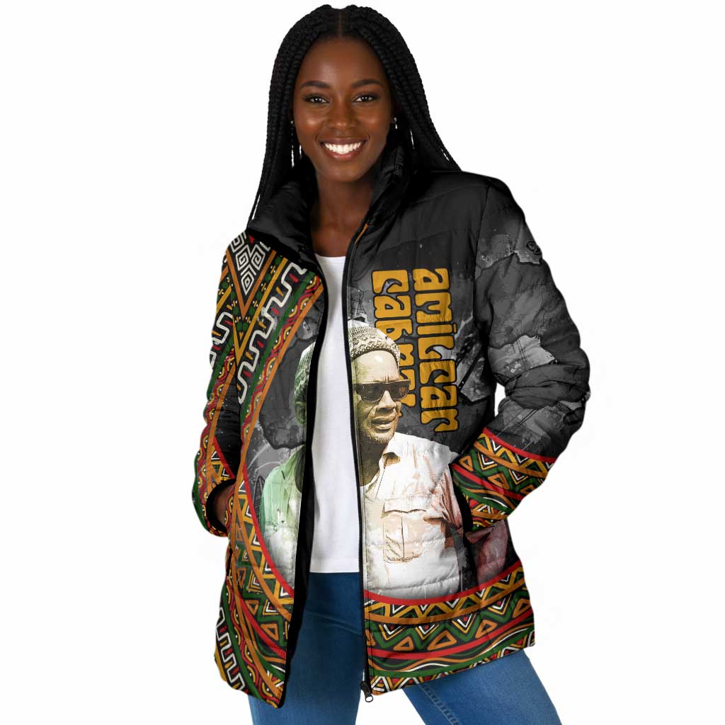 Amilcar Cabral Padded Jacket African Map with Chains Freedom Theme Revolutionary Liberation Tribute - Wonder Print Shop