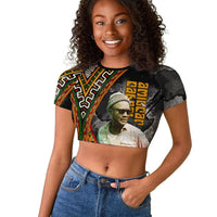 Amilcar Cabral Raglan Cropped T shirt African Map with Chains Freedom Theme Revolutionary Liberation Tribute - Wonder Print Shop