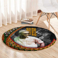 Amilcar Cabral Round Carpet African Map with Chains Freedom Theme Revolutionary Liberation Tribute - Wonder Print Shop