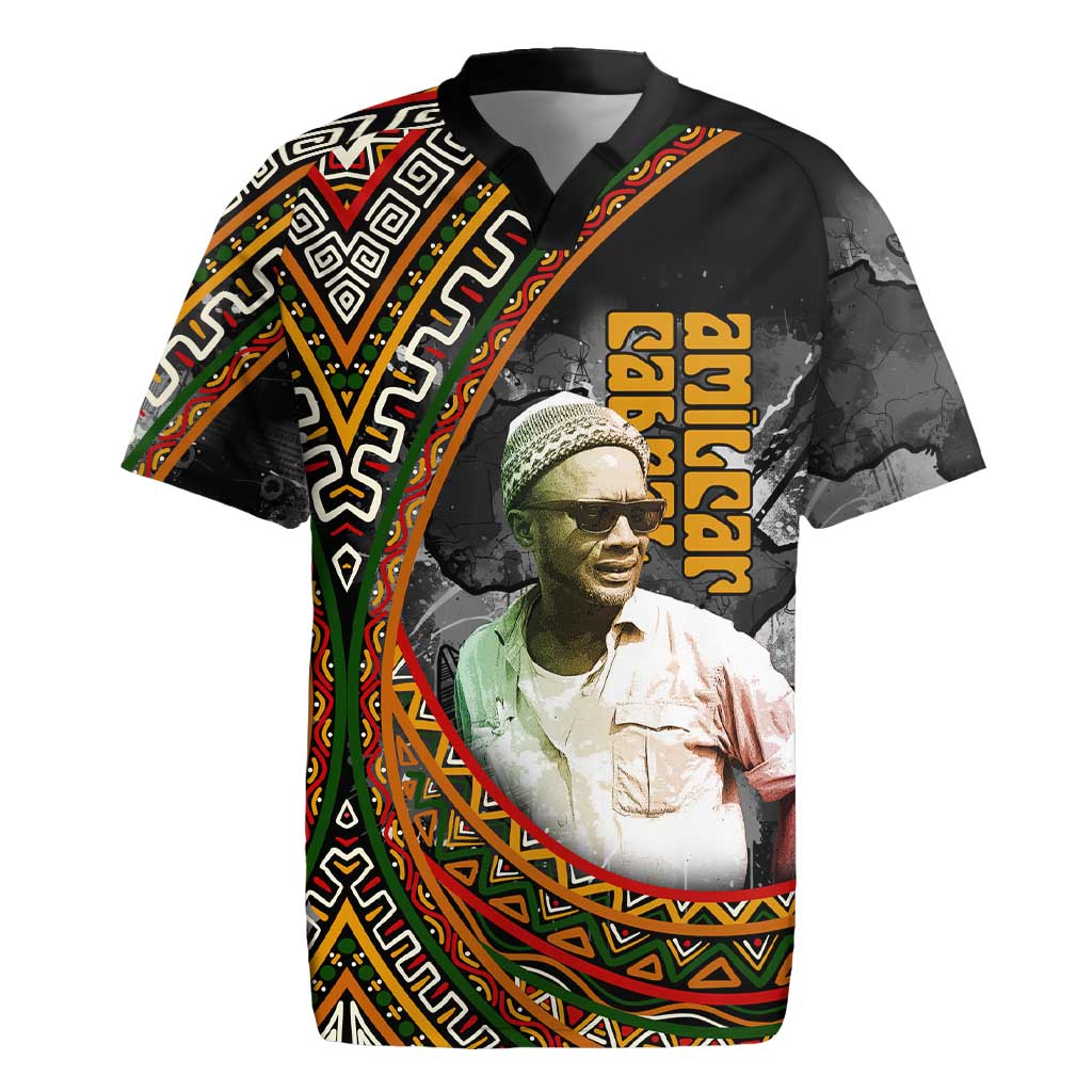 Amilcar Cabral Rugby Jersey African Map with Chains Freedom Theme Revolutionary Liberation Tribute - Wonder Print Shop