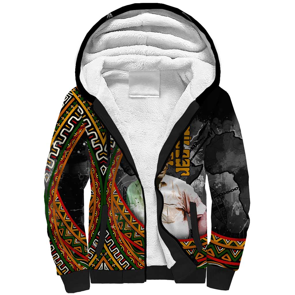 Amilcar Cabral Sherpa Hoodie African Map with Chains Freedom Theme Revolutionary Liberation Tribute - Wonder Print Shop