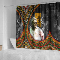 Amilcar Cabral Shower Curtain African Map with Chains Freedom Theme Revolutionary Liberation Tribute - Wonder Print Shop