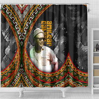 Amilcar Cabral Shower Curtain African Map with Chains Freedom Theme Revolutionary Liberation Tribute - Wonder Print Shop