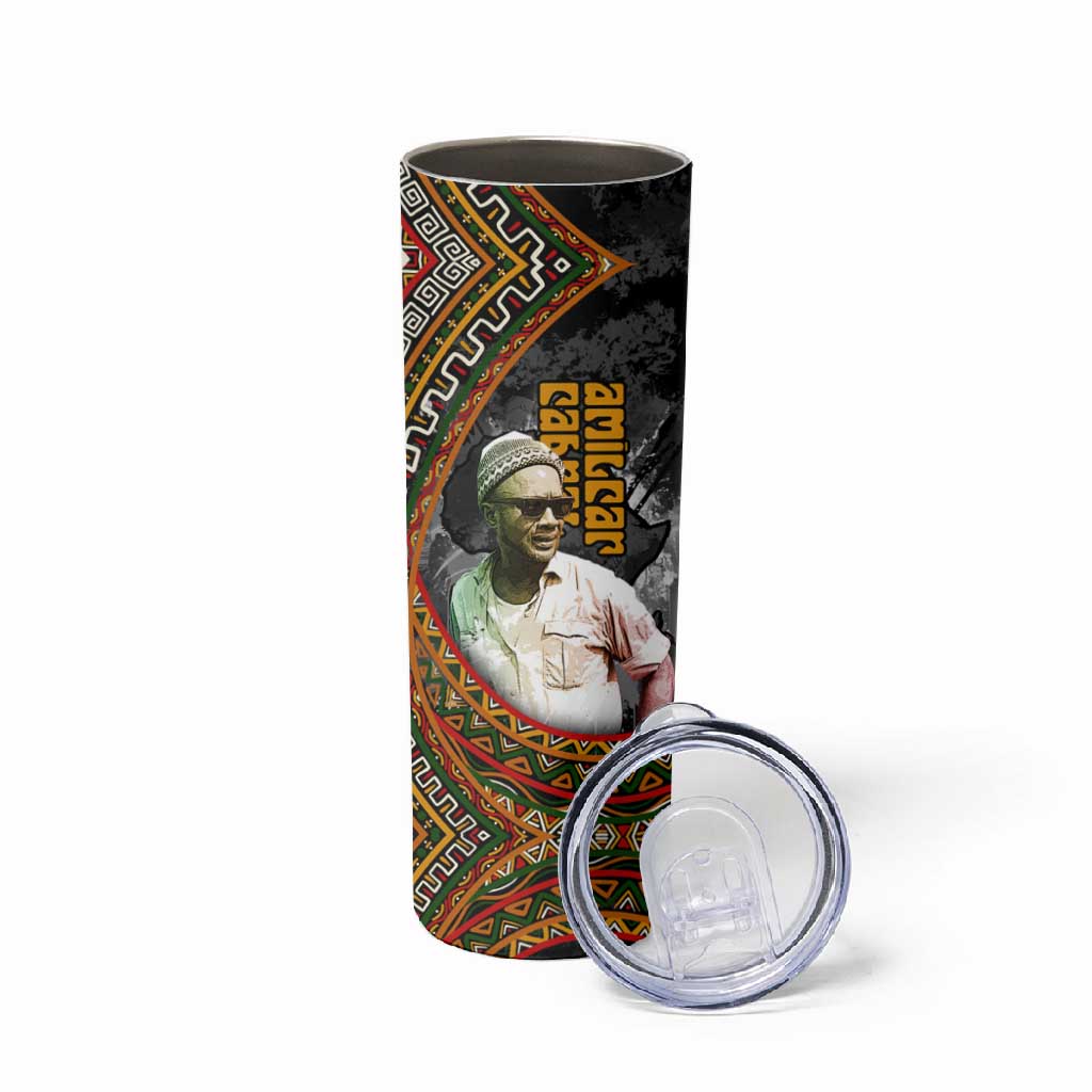 Amilcar Cabral Skinny Tumbler African Map with Chains Freedom Theme Revolutionary Liberation Tribute - Wonder Print Shop
