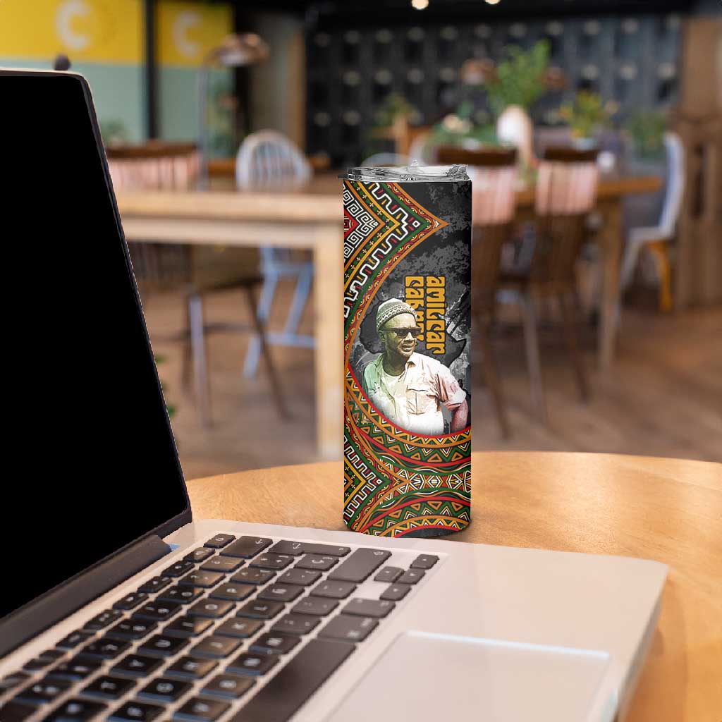 Amilcar Cabral Skinny Tumbler African Map with Chains Freedom Theme Revolutionary Liberation Tribute - Wonder Print Shop