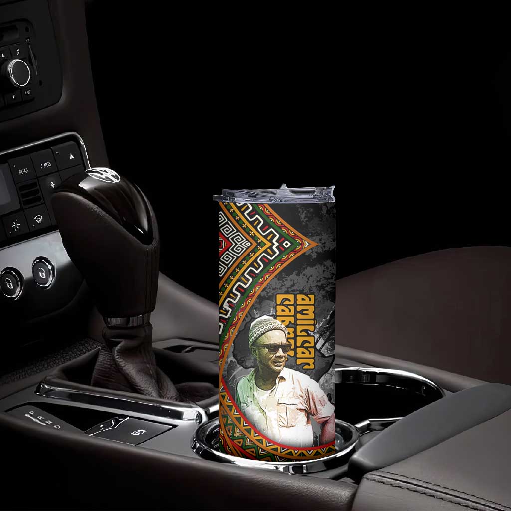 Amilcar Cabral Skinny Tumbler African Map with Chains Freedom Theme Revolutionary Liberation Tribute - Wonder Print Shop