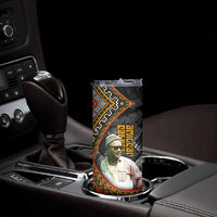 Amilcar Cabral Skinny Tumbler African Map with Chains Freedom Theme Revolutionary Liberation Tribute - Wonder Print Shop
