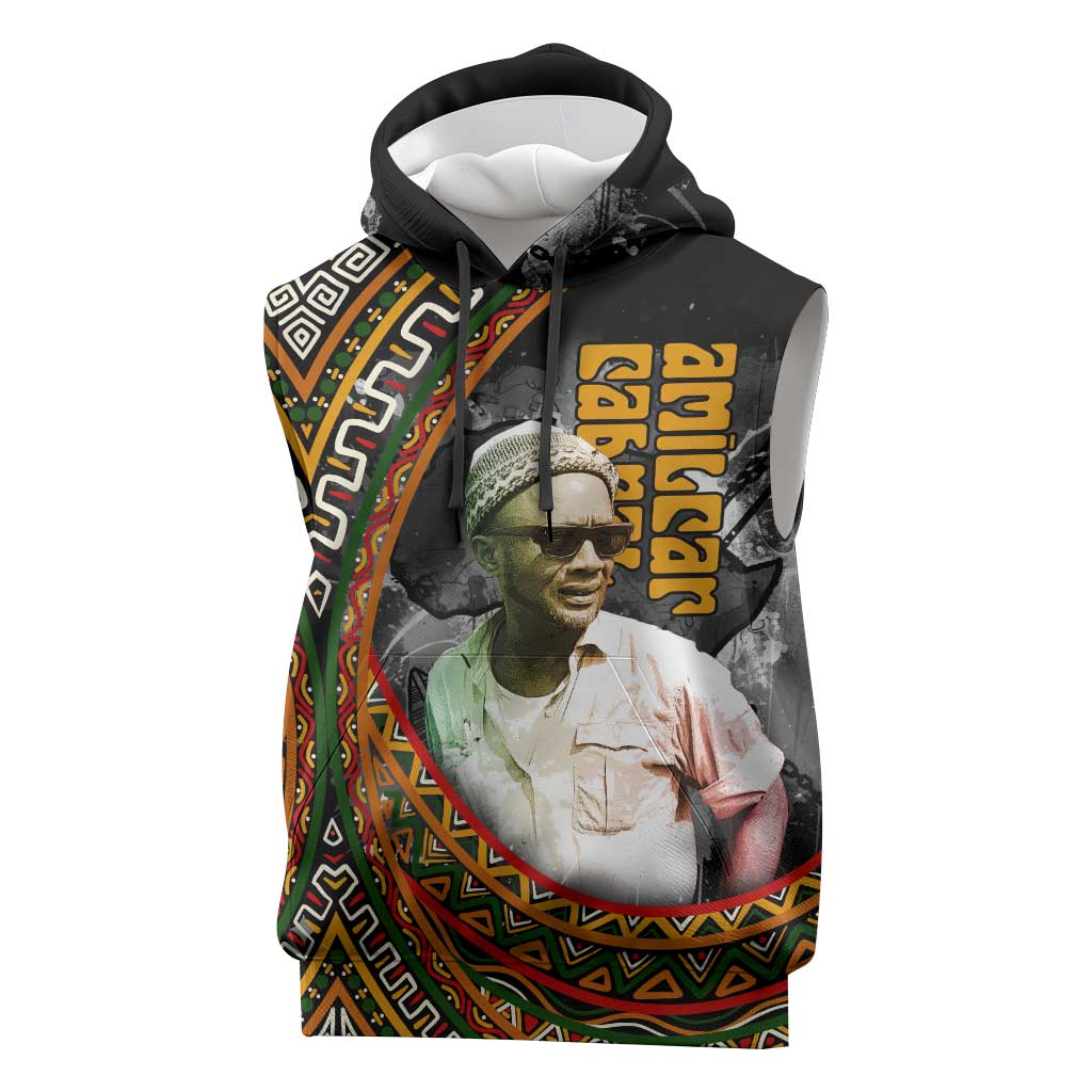 Amilcar Cabral Sleeveless Hoodie African Map with Chains Freedom Theme Revolutionary Liberation Tribute - Wonder Print Shop