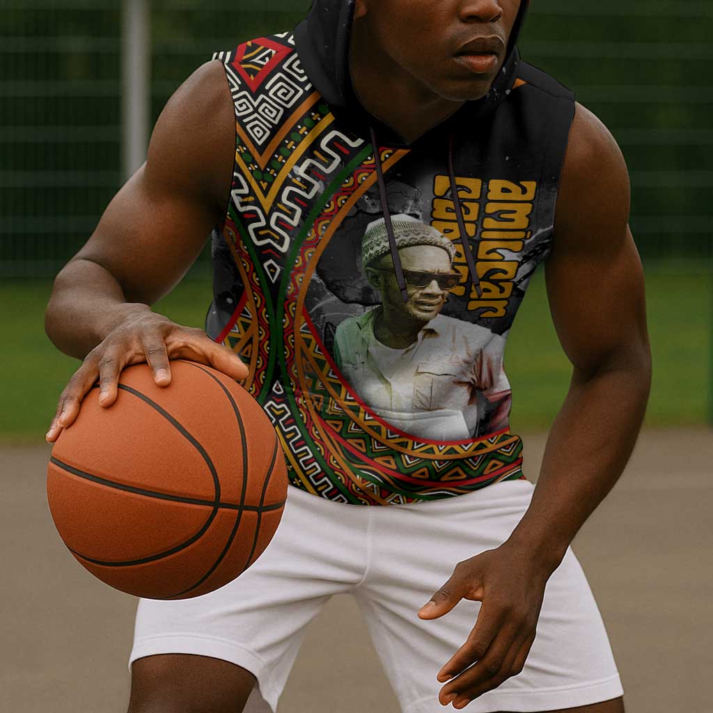 Amilcar Cabral Sleeveless Hoodie African Map with Chains Freedom Theme Revolutionary Liberation Tribute - Wonder Print Shop