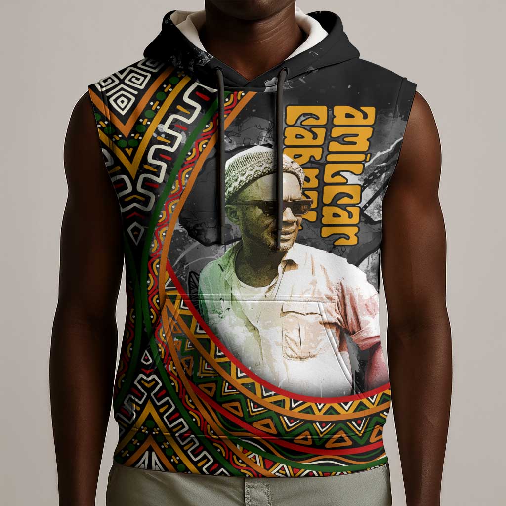 Amilcar Cabral Sleeveless Hoodie African Map with Chains Freedom Theme Revolutionary Liberation Tribute - Wonder Print Shop