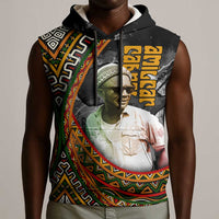 Amilcar Cabral Sleeveless Hoodie African Map with Chains Freedom Theme Revolutionary Liberation Tribute - Wonder Print Shop