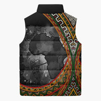 Amilcar Cabral Sleeveless Puffer Jacket African Map with Chains Freedom Theme Revolutionary Liberation Tribute - Wonder Print Shop
