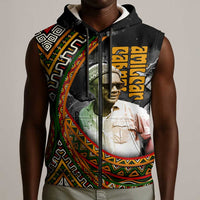 Amilcar Cabral Sleeveless Zip Hoodie African Map with Chains Freedom Theme Revolutionary Liberation Tribute - Wonder Print Shop