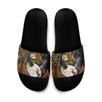 Amilcar Cabral Slide Sandals African Map with Chains Freedom Theme Revolutionary Liberation Tribute - Wonder Print Shop