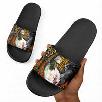 Amilcar Cabral Slide Sandals African Map with Chains Freedom Theme Revolutionary Liberation Tribute - Wonder Print Shop
