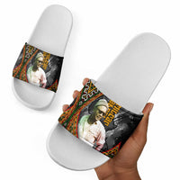 Amilcar Cabral Slide Sandals African Map with Chains Freedom Theme Revolutionary Liberation Tribute - Wonder Print Shop