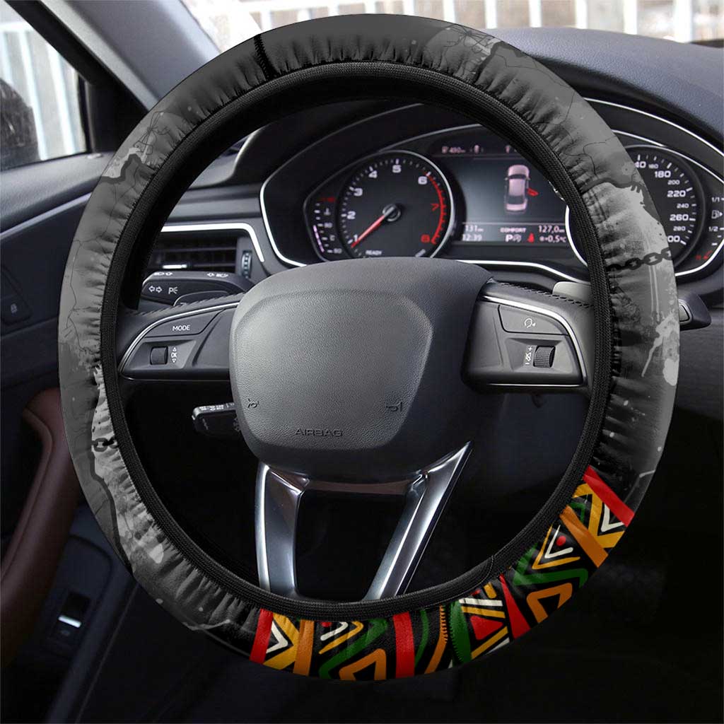 Amilcar Cabral Steering Wheel Cover African Map with Chains Freedom Theme Revolutionary Liberation Tribute - Wonder Print Shop