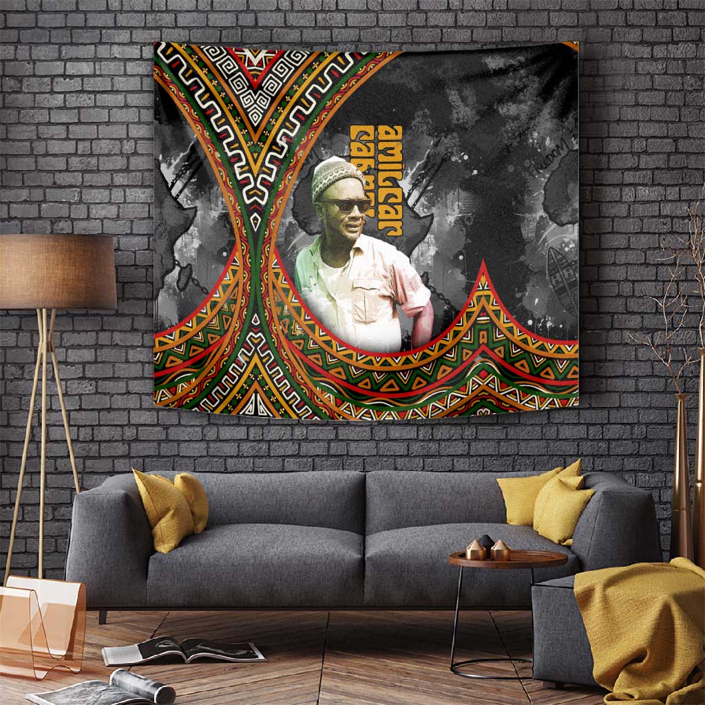 Amilcar Cabral Tapestry African Map with Chains Freedom Theme Revolutionary Liberation Tribute - Wonder Print Shop