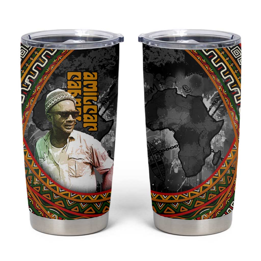 Amilcar Cabral Tumbler Cup African Map with Chains Freedom Theme Revolutionary Liberation Tribute - Wonder Print Shop