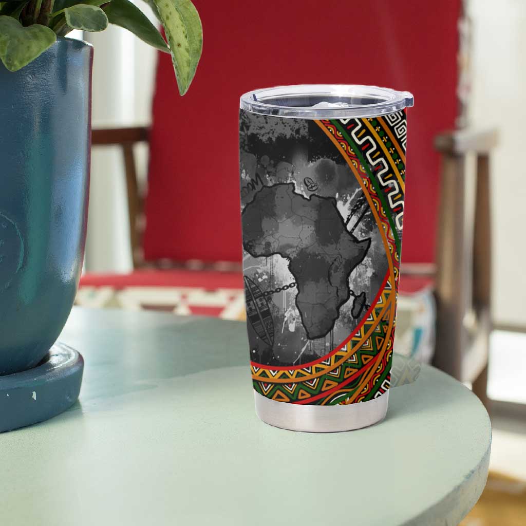 Amilcar Cabral Tumbler Cup African Map with Chains Freedom Theme Revolutionary Liberation Tribute - Wonder Print Shop