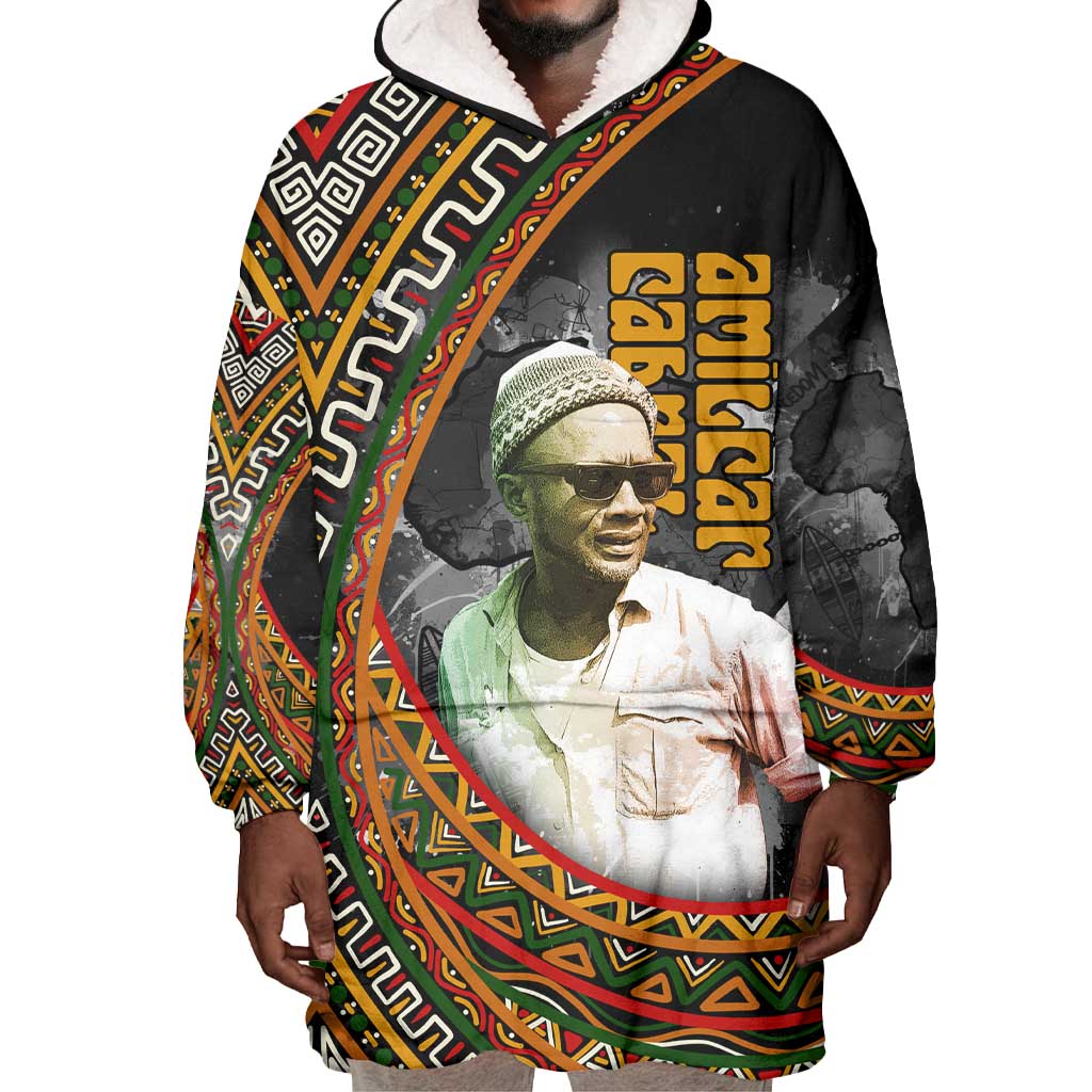 Amilcar Cabral Wearable Blanket Hoodie African Map with Chains Freedom Theme Revolutionary Liberation Tribute - Wonder Print Shop