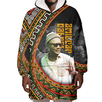 Amilcar Cabral Wearable Blanket Hoodie African Map with Chains Freedom Theme Revolutionary Liberation Tribute - Wonder Print Shop