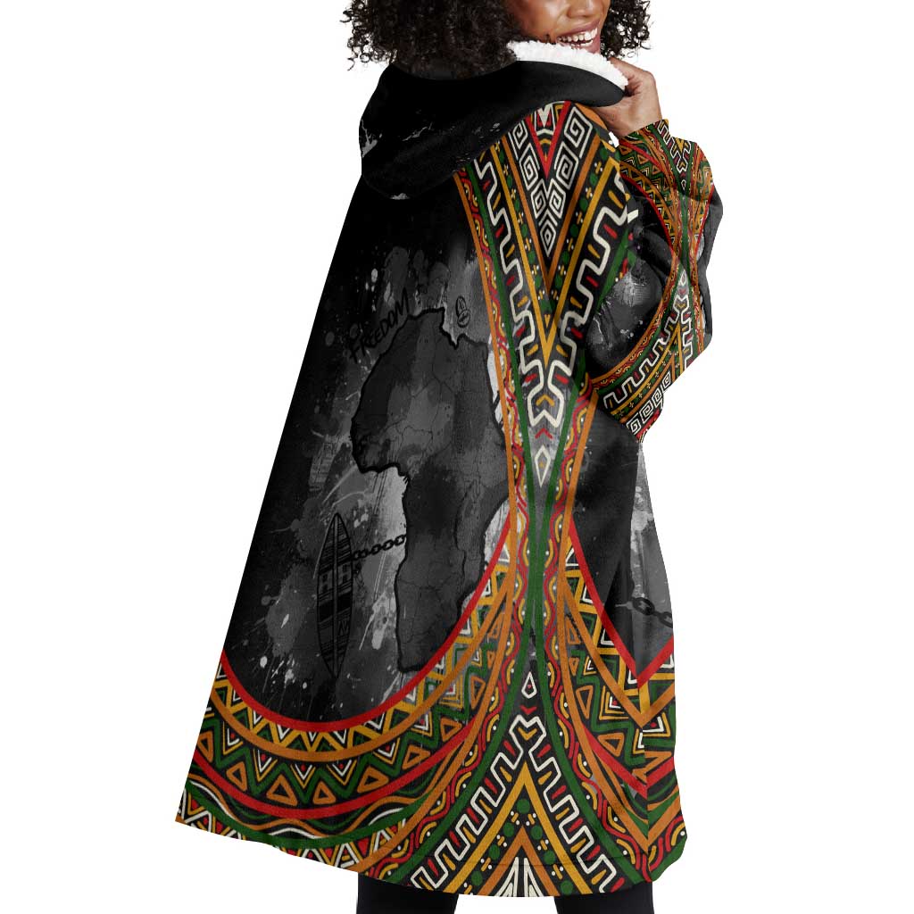 Amilcar Cabral Wearable Blanket Hoodie African Map with Chains Freedom Theme Revolutionary Liberation Tribute - Wonder Print Shop