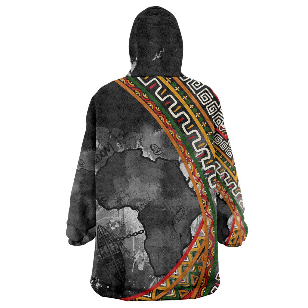 Amilcar Cabral Wearable Blanket Hoodie African Map with Chains Freedom Theme Revolutionary Liberation Tribute - Wonder Print Shop