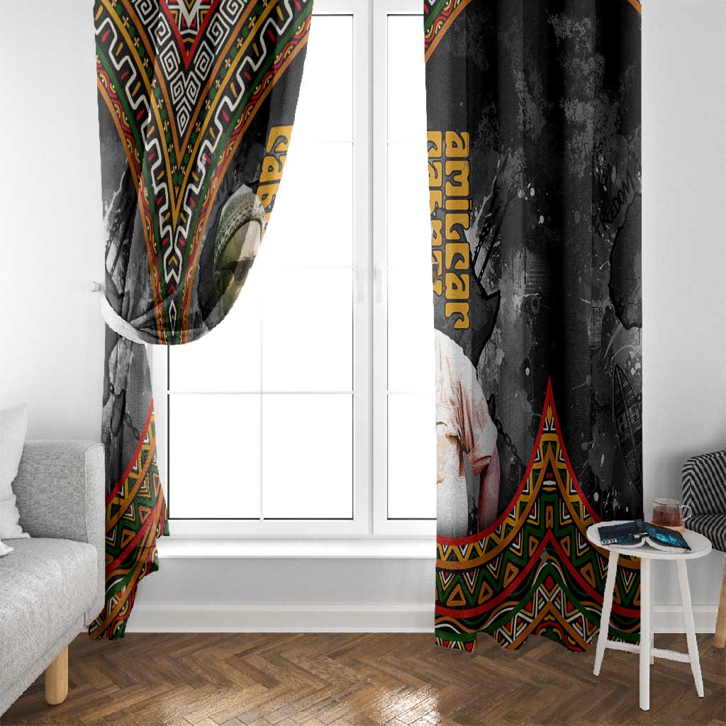 Amilcar Cabral Window Curtain African Map with Chains Freedom Theme Revolutionary Liberation Tribute - Wonder Print Shop