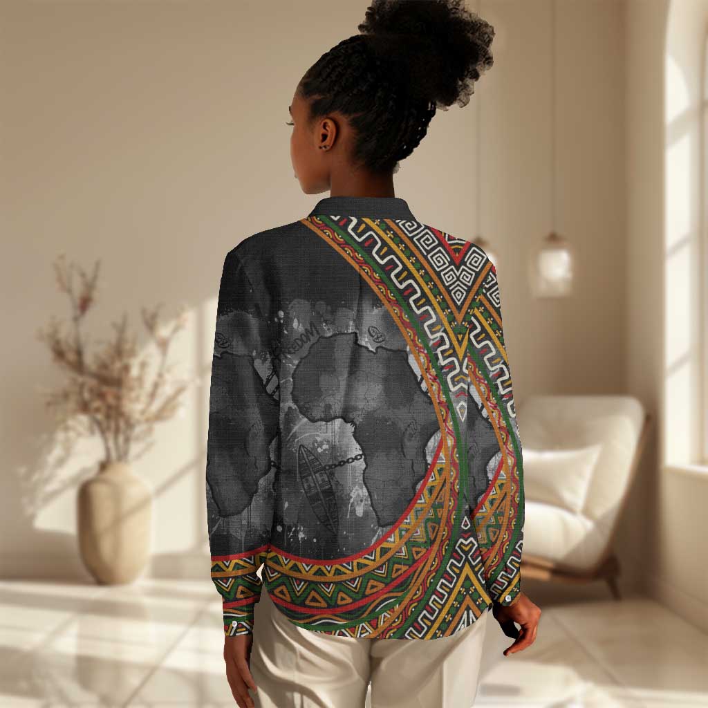 Amilcar Cabral Women Casual Shirt African Map with Chains Freedom Theme Revolutionary Liberation Tribute - Wonder Print Shop