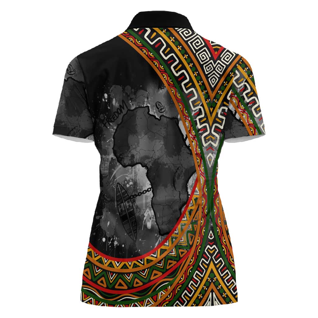 Amilcar Cabral Women Polo Shirt African Map with Chains Freedom Theme Revolutionary Liberation Tribute - Wonder Print Shop