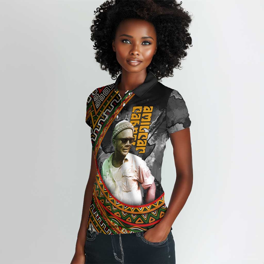Amilcar Cabral Women Polo Shirt African Map with Chains Freedom Theme Revolutionary Liberation Tribute - Wonder Print Shop