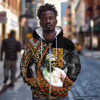 Amilcar Cabral Zip Hoodie African Map with Chains Freedom Theme Revolutionary Liberation Tribute - Wonder Print Shop