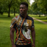 Amilcar Cabral Zipper Polo Shirt African Map with Chains Freedom Theme Revolutionary Liberation Tribute - Wonder Print Shop