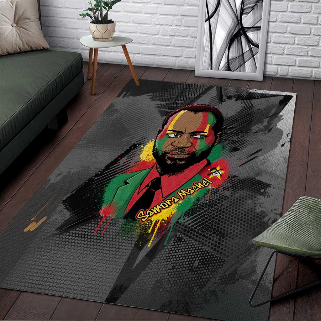 Samora Machel Area Rug Mozambique Liberation Graffiti Style Viva FRELIMO African Revolutionary - Wonder Print Shop
