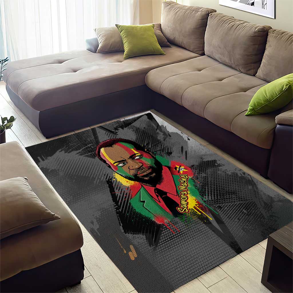 Samora Machel Area Rug Mozambique Liberation Graffiti Style Viva FRELIMO African Revolutionary - Wonder Print Shop