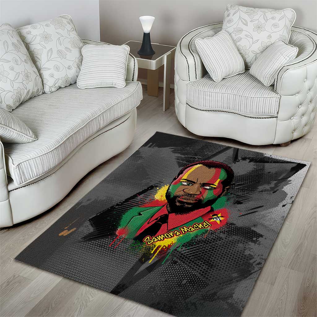 Samora Machel Area Rug Mozambique Liberation Graffiti Style Viva FRELIMO African Revolutionary - Wonder Print Shop
