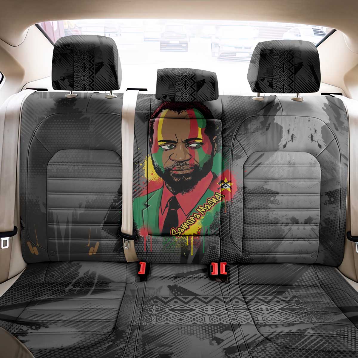 Samora Machel Back Car Seat Cover Mozambique Liberation Graffiti Style Viva FRELIMO African Revolutionary - Wonder Print Shop