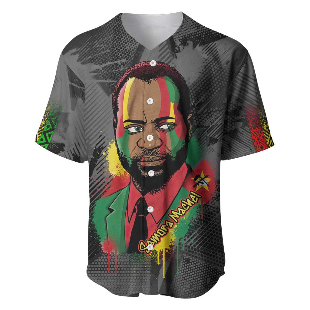 Samora Machel Baseball Jersey Mozambique Liberation Graffiti Style Viva FRELIMO African Revolutionary - Wonder Print Shop