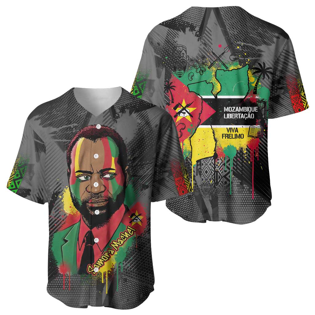 Samora Machel Baseball Jersey Mozambique Liberation Graffiti Style Viva FRELIMO African Revolutionary - Wonder Print Shop